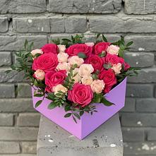 Цветочная композиция из Розы в коробке в Новоорловске