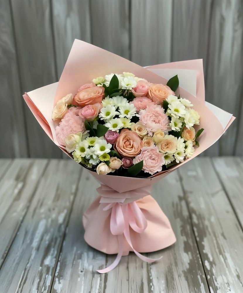 Букет цветов из: Гвоздики, Розы и Хризантемы в Новоорловске