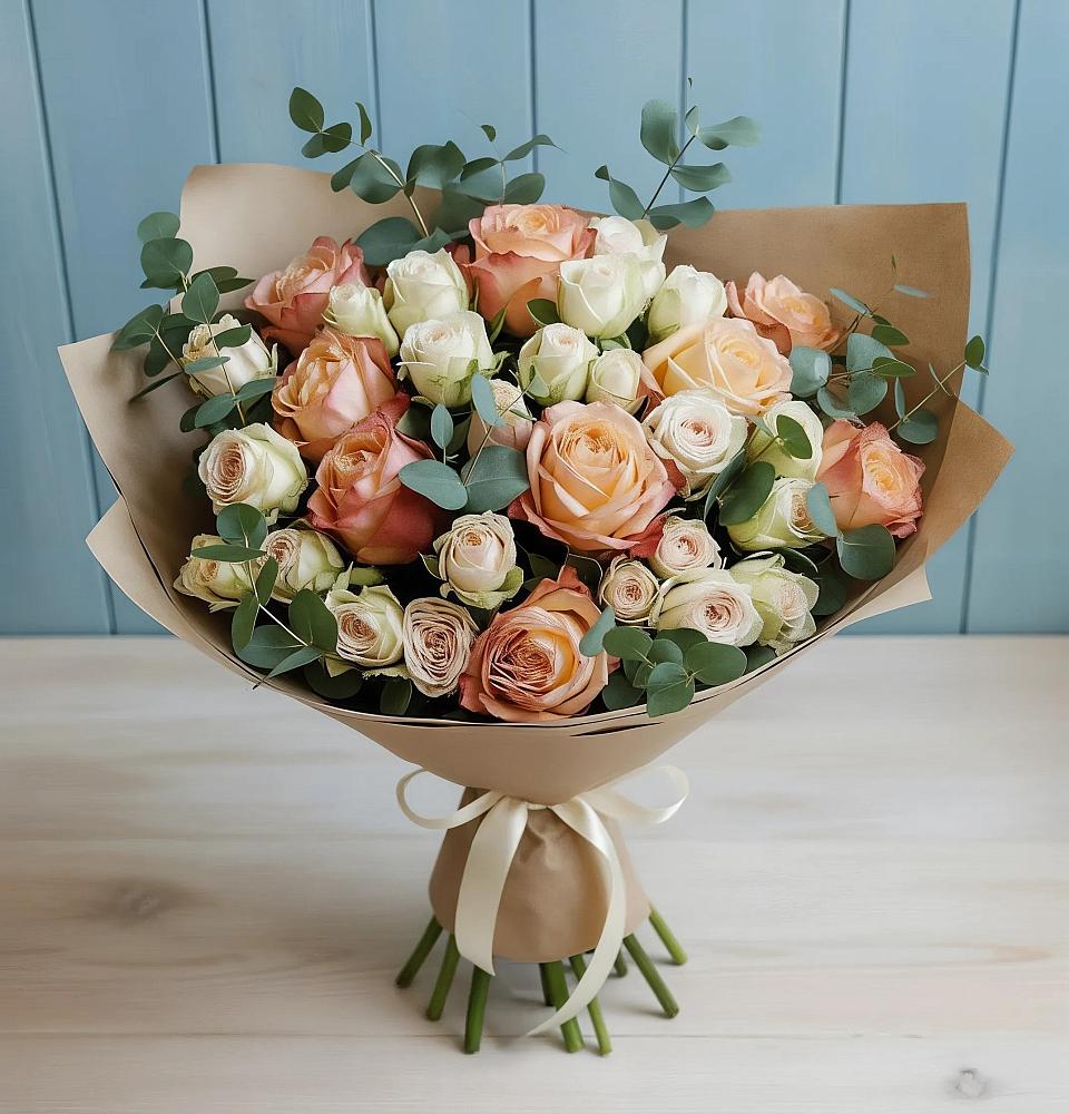 Букет цветов из: Альстромерии и Розы в Новоорловске