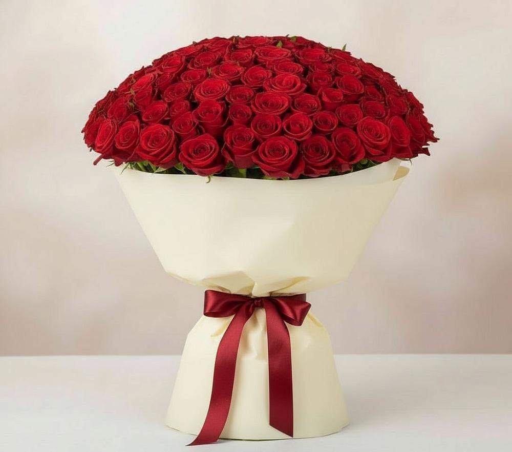 Букет 101 Красная роза Милано в Новоорловске