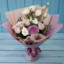 Букет цветов из:  Розы и Лизиантусы #REPLACE_PRED# Новоорловске