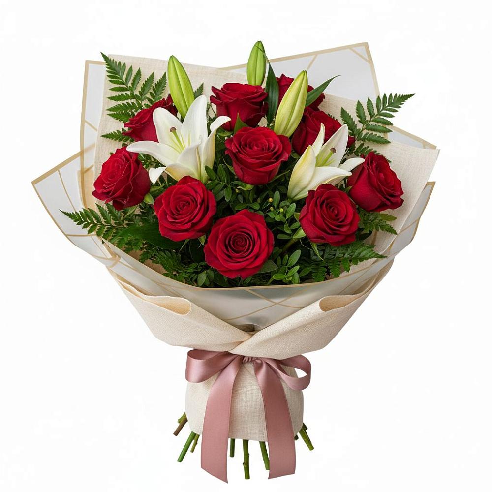 Букет цветов из: Лилии и Розы в Новоорловске