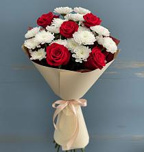 Букет цветов из:  Розы и Хризантемы #REPLACE_PRED# Новоорловске