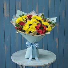 Букет цветов из:  Альстромерии и Хризантемы в Новоорловске