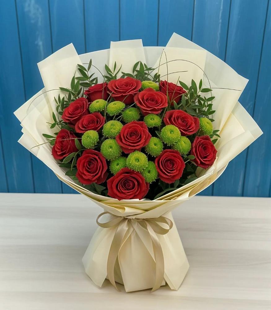 Букет цветов из: Розы и Хризантемы в Новоорловске